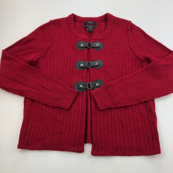 red wool cardigan womens